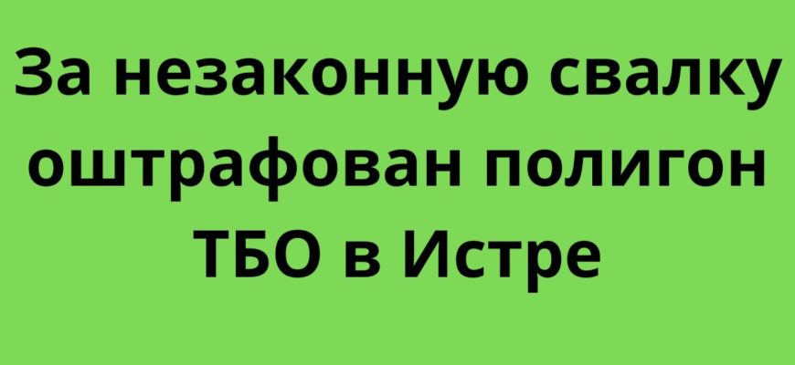 За незаконную свалку оштрафован полигон ТБО в Истре