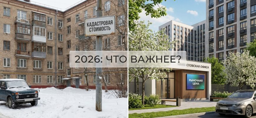 Сравнение кадастровой и рыночной стоимости недвижимости в Москве, прогноз на 2026 год