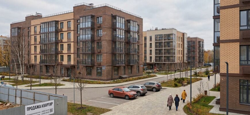 Строительство новых жилых комплексов в Московской области, высотные краны и дома