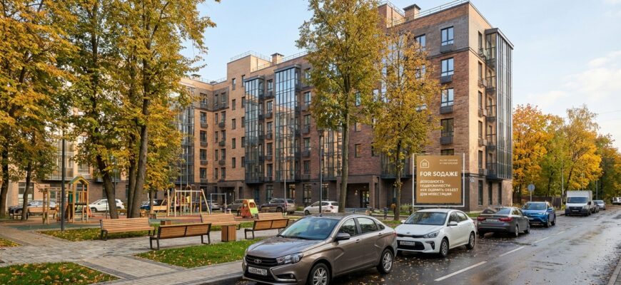 График доходности инвестиций в недвижимость Москвы на фоне современных жилых комплексов