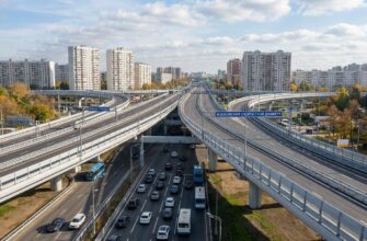 Транспортное движение по новым путепроводам на Южной рокаде и Московском скоростном диаметре, открытым в 2026 году