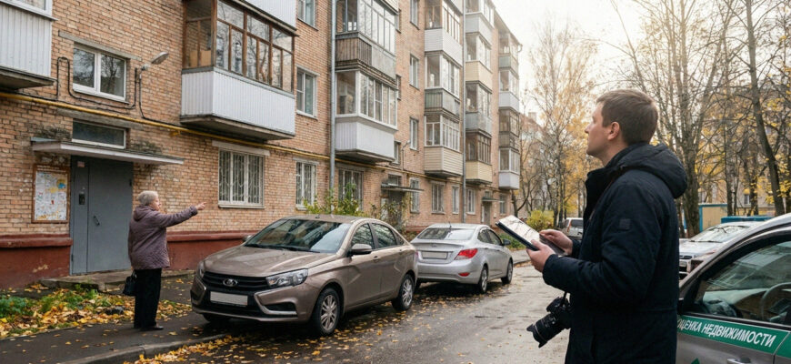 Специалист проводит оценку недвижимости для залога в Москве