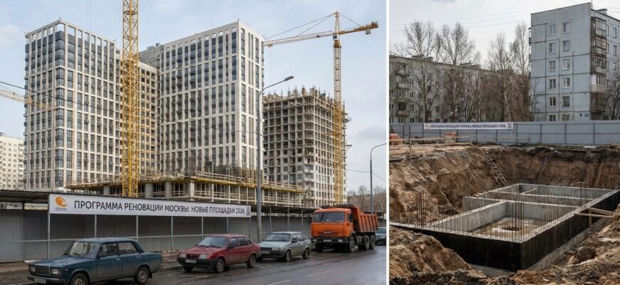 Строительство новых жилых домов по программе реновации в Москве в 2026 году